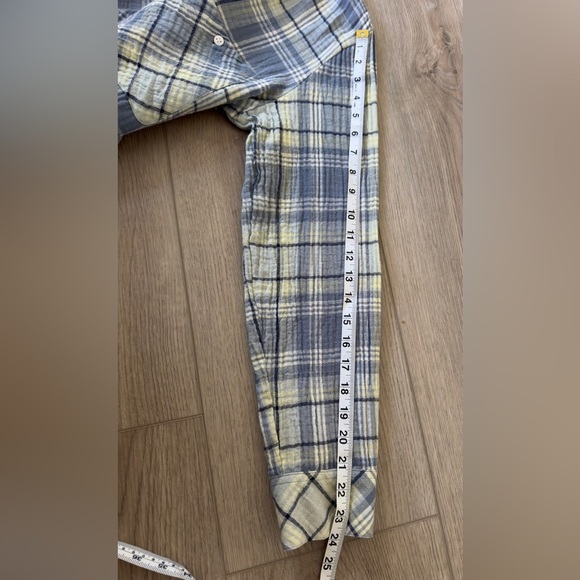 Sanctuary Blue and Gray Plaid Tomboy Shirt 100% COTTON.👕 - Picture 7 of 9